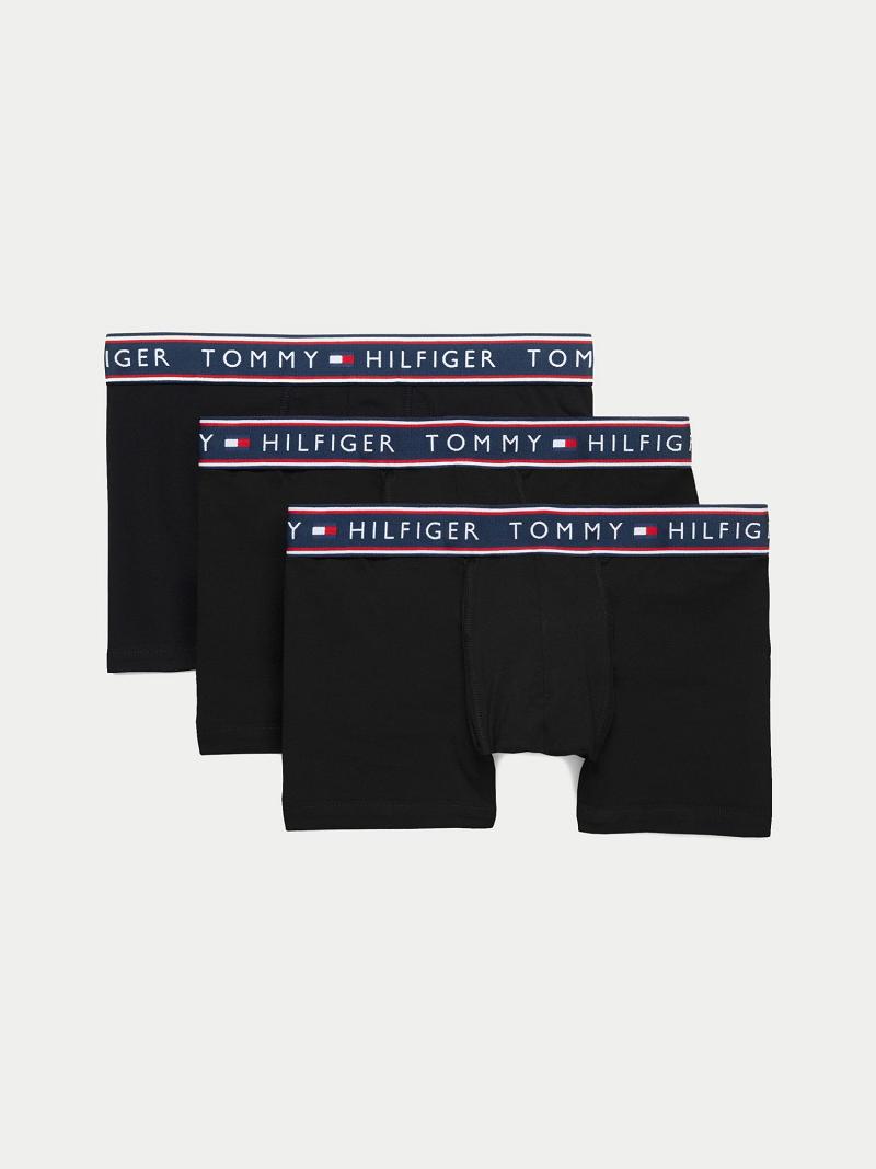 Férfi Tommy Hilfiger Pamut stretch trunk 3pk Trunks Fehér | HU 1292XYU